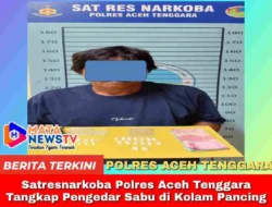 Satresnarkoba Polres Aceh Tenggara Tangkap Pengedar Sabu di Kolam Pancing