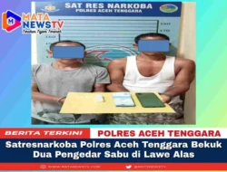 Satresnarkoba Polres Aceh Tenggara Bekuk Dua Pengedar Sabu di Lawe Alas