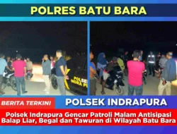 Polsek Indrapura Gencar Patroli Malam Antisipasi Balap Liar, Begal dan Tawuran di Wilayah Batu Bara