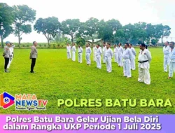 Polres Batu Bara Gelar Ujian Bela Diri dalam Rangka UKP Periode 1 Juli 2025