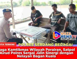 Jaga Kamtibmas Wilayah Perairan, Satpol Airud Polres Sergai Jalin Sinergi dengan Nelayan Bagan Kuala