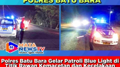 Polres Batu Bara Gelar Patroli Blue Light di Titik Rawan Kemacetan dan Kecelakaan