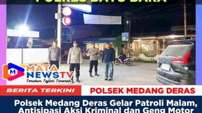 Polsek Medang Deras Gelar Patroli Malam, Antisipasi Aksi Kriminal dan Geng Motor