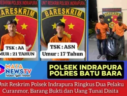 Unit Reskrim Polsek Indrapura Ringkus Dua Pelaku Curanmor, Barang Bukti dan Uang Tunai Disita