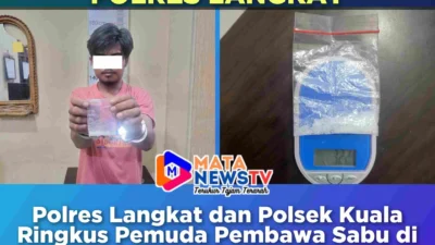 Polres Langkat dan Polsek Kuala Ringkus Pemuda Pembawa Sabu di Desa Besilam
