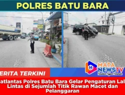 Satlantas Polres Batu Bara Gelar Pengaturan Lalu Lintas di Sejumlah Titik Rawan Macet dan Pelanggaran