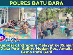 Kapolsek Indrapura Melayat ke Rumah Duka Putri KaBiro Medan Pos, Amalia Gema Putri S.Pd