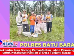 Polsek Indra Pura Dorong Pemanfaatan Lahan Pekarangan untuk Ketahanan Pangan di Desa Tanjung Kasau