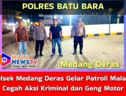 Polsek Medang Deras Gelar Patroli Malam, Cegah Aksi Kriminal dan Geng Motor