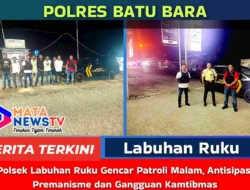 Polsek Labuhan Ruku Gencar Patroli Malam, Antisipasi Premanisme dan Gangguan Kamtibmas
