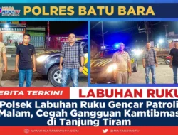 Polsek Labuhan Ruku Gencar Patroli Malam, Cegah Gangguan Kamtibmas di Tanjung Tiram
