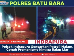 Polsek Indrapura Gencarkan Patroli Malam, Cegah Premanisme hingga Balap Liar