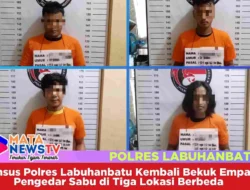 Timsus Polres Labuhanbatu Kembali Bekuk Empat Pengedar Sabu di Tiga Lokasi Berbeda