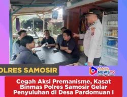 Cegah Aksi Premanisme, Kasat Binmas Polres Samosir Gelar Penyuluhan di Desa Pardomuan I
