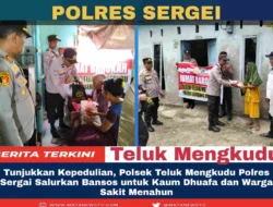 Tunjukkan Kepedulian, Polsek Teluk Mengkudu Polres Sergai Salurkan Bansos untuk Kaum Dhuafa dan Warga Sakit Menahun