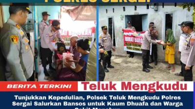 Tunjukkan Kepedulian, Polsek Teluk Mengkudu Polres Sergai Salurkan Bansos untuk Kaum Dhuafa dan Warga Sakit Menahun