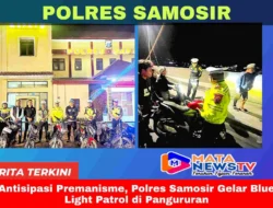 Antisipasi Premanisme, Polres Samosir Gelar Blue Light Patrol di Pangururan