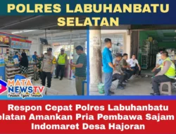 Respon Cepat Polres Labuhanbatu Selatan Amankan Pria Pembawa Sajam di Indomaret Desa Hajoran