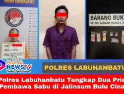 Polres Labuhanbatu Tangkap Dua Pria Pembawa Sabu di Jalinsum Bulu Cina