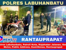 Berantas Kejahatan Jalanan, Polres Labuhanbatu Gencarkan Patroli Kota dan Public Address