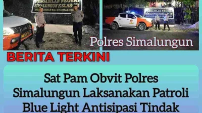 Sat Pam Obvit Polres Simalungun Laksanakan Patroli Blue Light Antisipasi Tindak Pidana 3C di Objek Vital