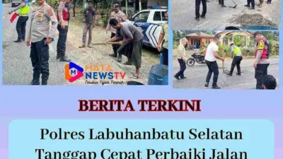 Polres Labuhanbatu Selatan Tanggap Cepat Perbaiki Jalan Berlubang, Warga Apresiatif