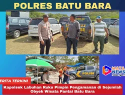 Kapolsek Labuhan Ruku Pimpin Pengamanan di Sejumlah Obyek Wisata Pantai Batu Bara