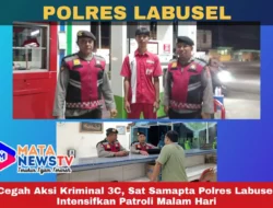 Cegah Aksi Kriminal 3C, Sat Samapta Polres Labusel Intensifkan Patroli Malam Hari