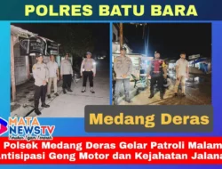 Polsek Medang Deras Gelar Patroli Malam Antisipasi Geng Motor dan Kejahatan Jalanan