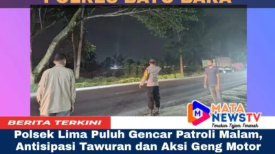 Polsek Lima Puluh Gencar Patroli Malam, Antisipasi Tawuran dan Aksi Geng Motor