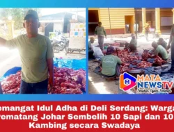 Semangat Idul Adha di Deli Serdang: Warga Pematang Johar Sembelih 10 Sapi dan 10 Kambing secara Swadaya
