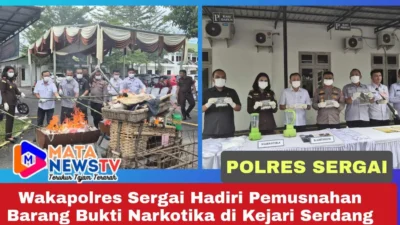 Wakapolres Sergai Hadiri Pemusnahan Barang Bukti Narkotika di Kejari Serdang Bedagai