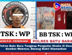 Polres Batu Bara Tangkap Pengedar Shabu di Desa Sumber Makmur, Barang Bukti Diamankan