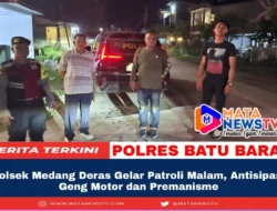 Polsek Medang Deras Gelar Patroli Malam, Antisipasi Geng Motor dan Premanisme