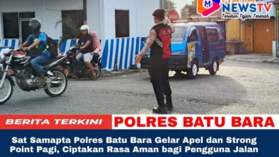 Sat Samapta Polres Batu Bara Gelar Apel dan Strong Point Pagi, Ciptakan Rasa Aman bagi Pengguna Jalan