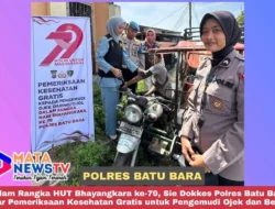 Dalam Rangka HUT Bhayangkara ke-79, Sie Dokkes Polres Batu Bara Gelar Pemeriksaan Kesehatan Gratis untuk Pengemudi Ojek dan Bentor