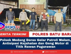 Polsek Medang Deras Gelar Patroli Malam, Antisipasi Kejahatan dan Geng Motor di Titik Rawan Pagurawan