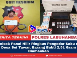 Polsek Panai Hilir Ringkus Pengedar Sabu di Desa Sei Tawar, Barang Bukti 2,51 Gram Diamankan