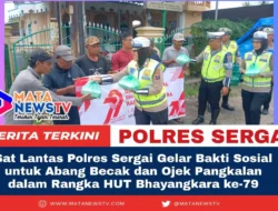 Sat Lantas Polres Sergai Gelar Bakti Sosial untuk Abang Becak dan Ojek Pangkalan dalam Rangka HUT Bhayangkara ke-79