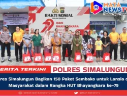 Polres Simalungun Bagikan 150 Paket Sembako untuk Lansia dan Masyarakat dalam Rangka HUT Bhayangkara ke-79