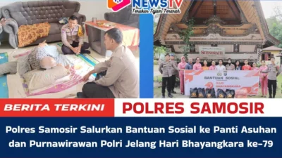 Polres Samosir Salurkan Bantuan Sosial ke Panti Asuhan dan Purnawirawan Polri Jelang Hari Bhayangkara ke-79