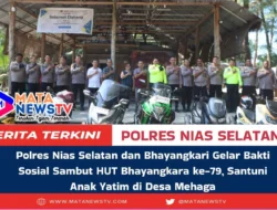 Polres Nias Selatan dan Bhayangkari Gelar Bakti Sosial Sambut HUT Bhayangkara ke-79, Santuni Anak Yatim di Desa Mehaga
