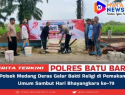 Polsek Medang Deras Gelar Bakti Religi di Pemakaman Umum Sambut Hari Bhayangkara ke-79