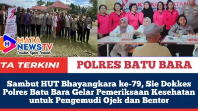 Sambut HUT Bhayangkara ke-79, Sie Dokkes Polres Batu Bara Gelar Pemeriksaan Kesehatan untuk Pengemudi Ojek dan Bentor
