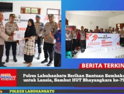 Polres Labuhanbatu Berikan Bantuan Sembako untuk Lansia, Sambut HUT Bhayangkara ke-79