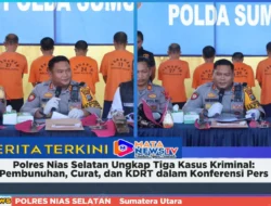Polres Nias Selatan Ungkap Tiga Kasus Kriminal: Pembunuhan, Curat, dan KDRT dalam Konferensi Pers