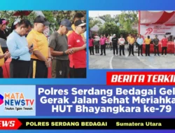 Polres Serdang Bedagai Gelar Gerak Jalan Sehat Meriahkan HUT Bhayangkara ke-79