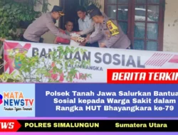 Polsek Tanah Jawa Salurkan Bantuan Sosial kepada Warga Sakit dalam Rangka HUT Bhayangkara ke-79