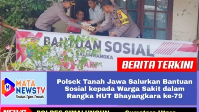 Polsek Tanah Jawa Salurkan Bantuan Sosial kepada Warga Sakit dalam Rangka HUT Bhayangkara ke-79