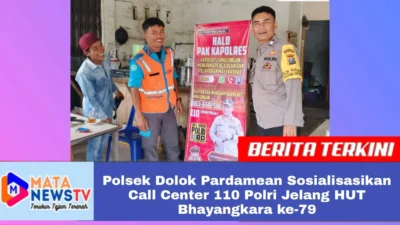 Polsek Dolok Pardamean Sosialisasikan Call Center 110 Polri Jelang HUT Bhayangkara ke-79
